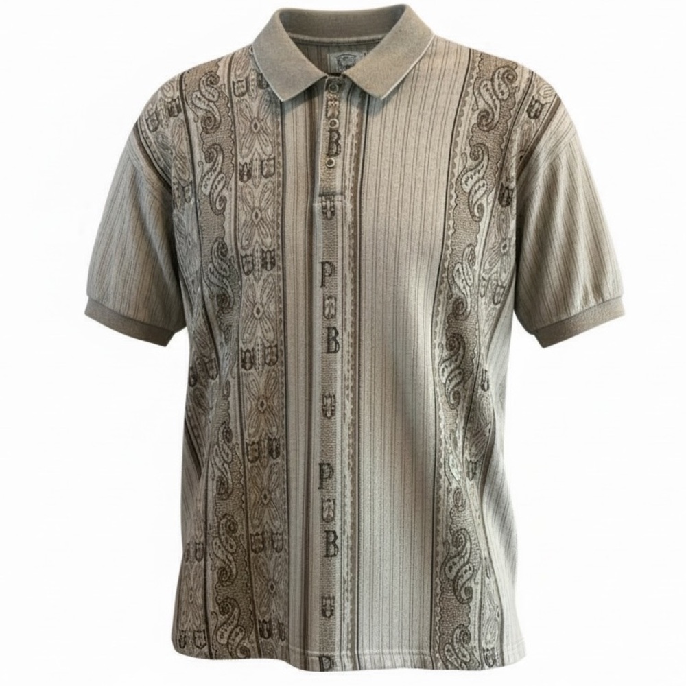 Vintage ‘90s Pebble Beach Jacquard Knit Golf Polo Shirt 100% Cotton Size XL